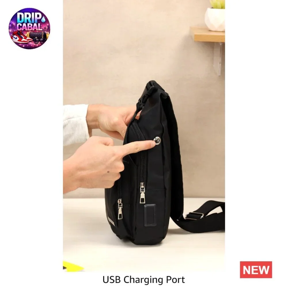 Waterproof PU Leather Crossbody Sling Bag Backpack Daypack